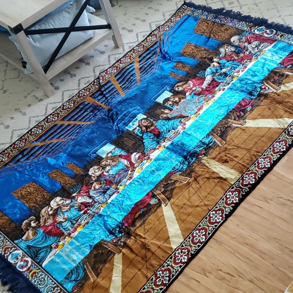 Large Antique Vintage Last Supper Wall Tapestry